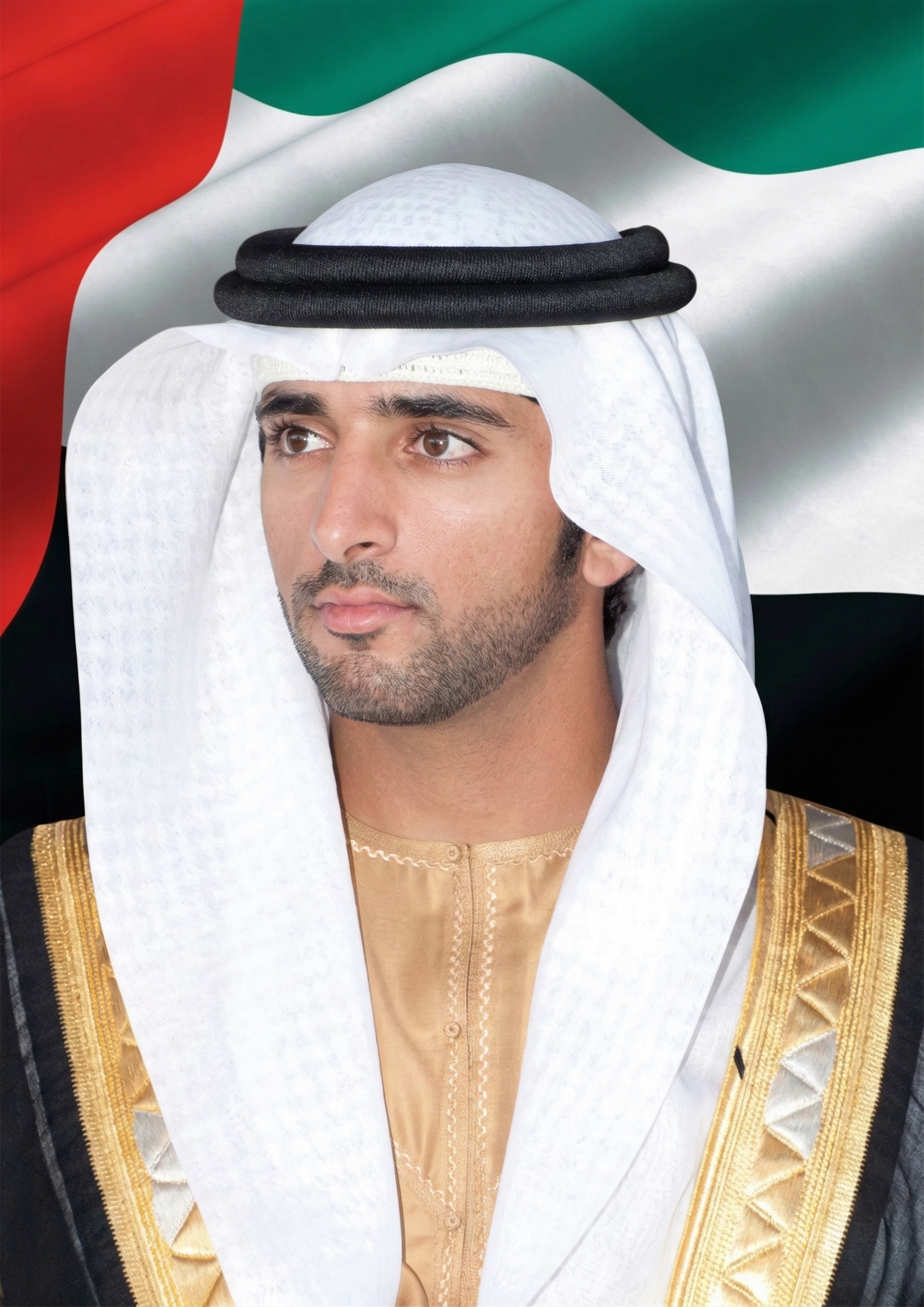Sheikh Hamdan bin Mohammed bin Rashid Al Maktoum metal poster artwork